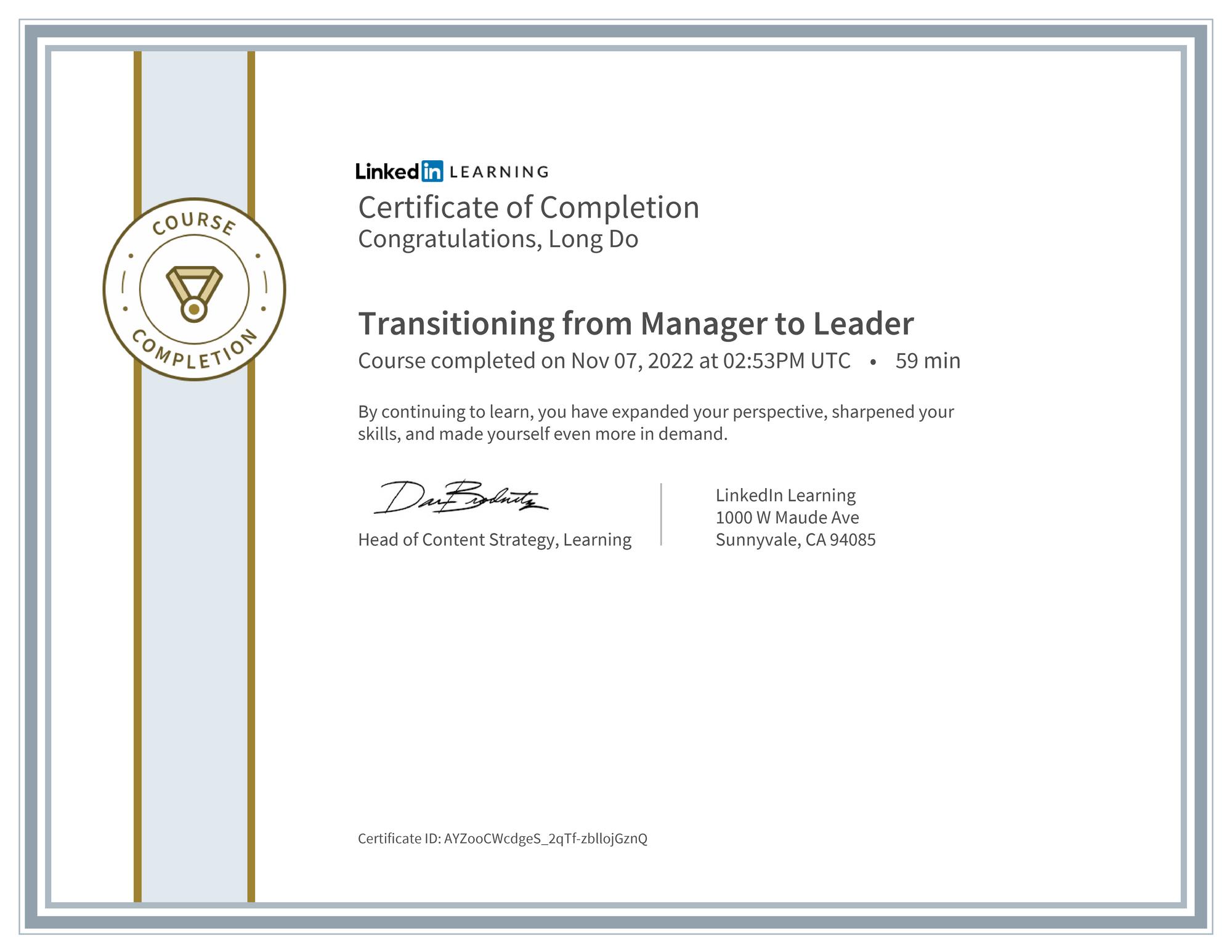 Transitioning from Manager to Leader