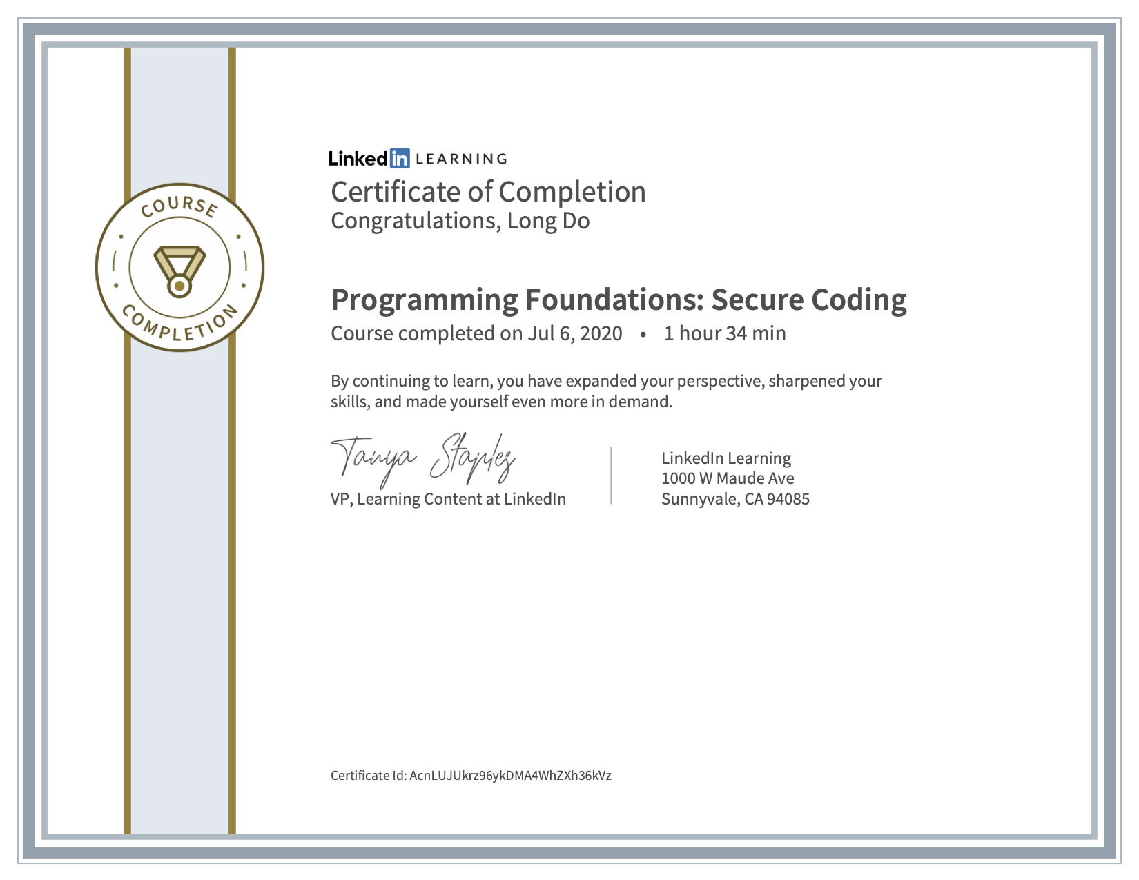 Certification